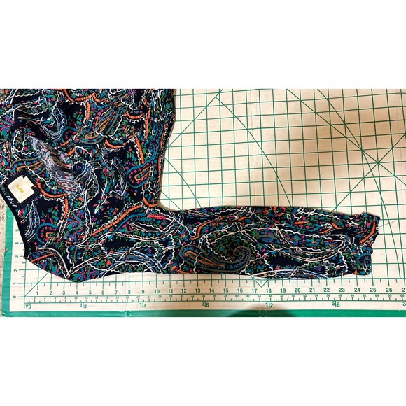 Anthropologie Maeve Size M Dress Paisley Tiered Dress Navy Blue Pink Rio Puffy - Picture 9 of 12